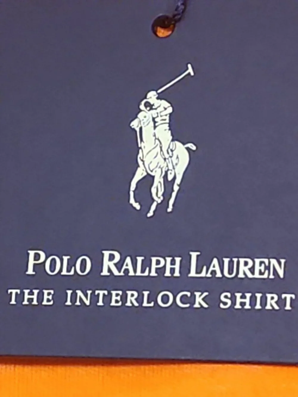 POLO RALPH LAUREN size L mens Orange Interlock Polo Shirt Green Pony Classic Fit